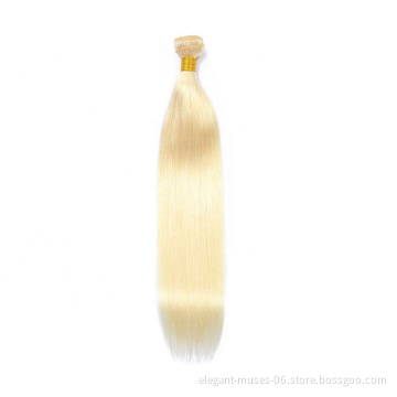 Good Quality 613 Blonde Cuticle Aligned Human Hair 613 Virgin Hair Bundles With Closure